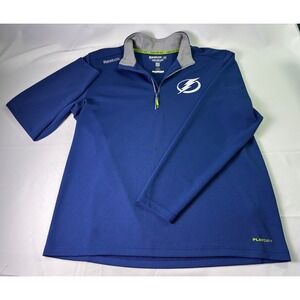 Reebok Tampa Bay‎ Lightning XL 1/4 Zip NHL Center Ice Collection Blue Pullover
